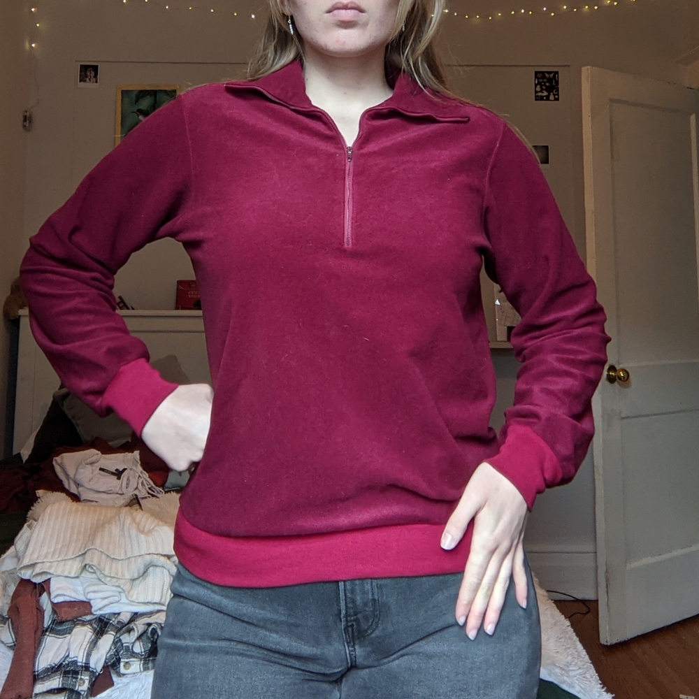 Red Velvet Quarter Zip - Picture 2 of 2
